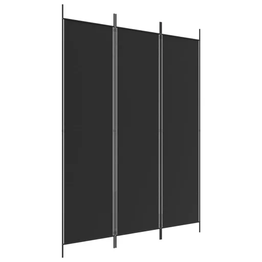3 paneles fekete szövet térelválasztó 150 x 200 cm