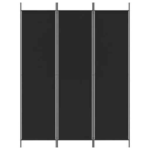 3 paneles fekete szövet térelválasztó 150 x 200 cm