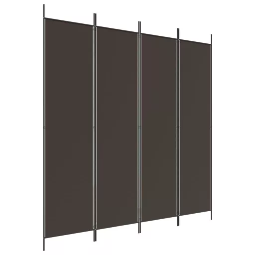 4 paneles barna szövet paraván 200x200 cm