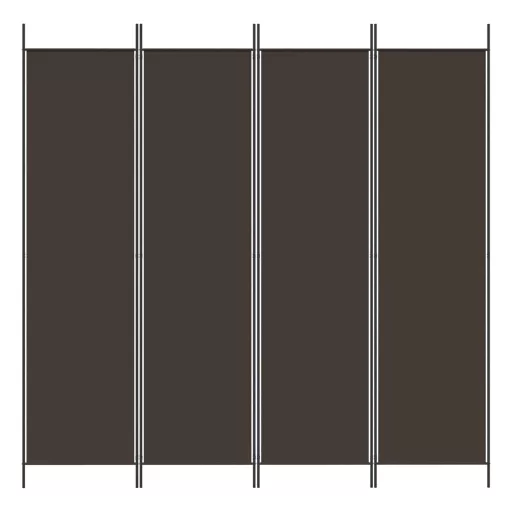 4 paneles barna szövet paraván 200x200 cm
