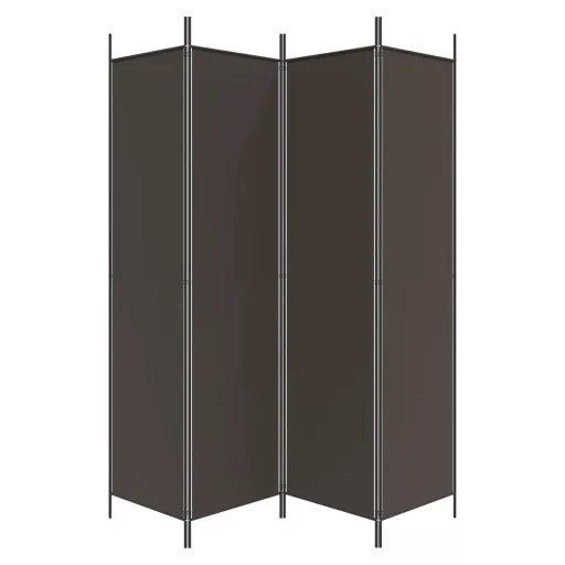 4 paneles barna szövet paraván 200x200 cm