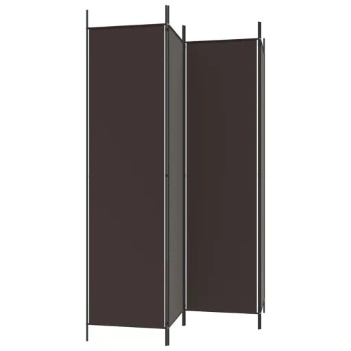 4 paneles barna szövet paraván 200x200 cm
