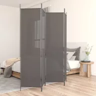   4 paneles antracitszürke szövet térelválasztó 200x200 cm
