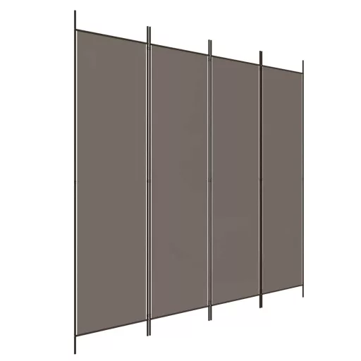 4 paneles antracitszürke szövet térelválasztó 200x200 cm