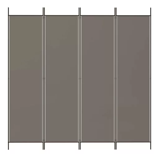 4 paneles antracitszürke szövet térelválasztó 200x200 cm