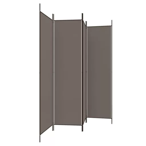 4 paneles antracitszürke szövet térelválasztó 200x200 cm
