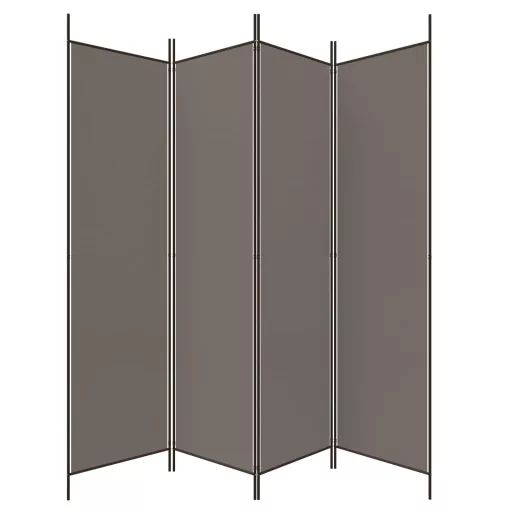 4 paneles antracitszürke szövet térelválasztó 200x200 cm