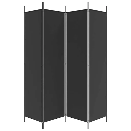 4 paneles fekete szövet térelválasztó 200 x 200 cm