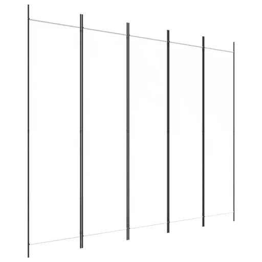 Fehér 5 paneles paraván 250x200 cm szövet