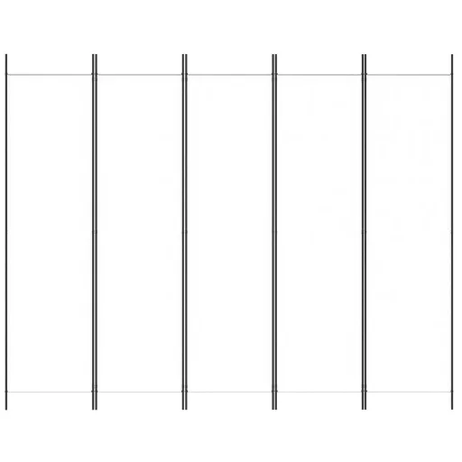 Fehér 5 paneles paraván 250x200 cm szövet