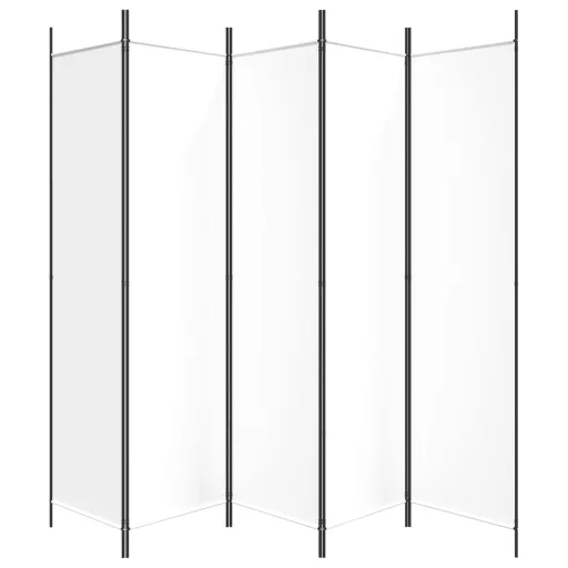 Fehér 5 paneles paraván 250x200 cm szövet