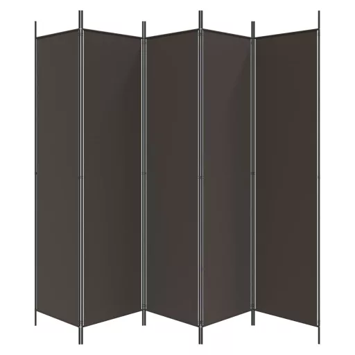 5 paneles barna szövet paraván 250x200 cm
