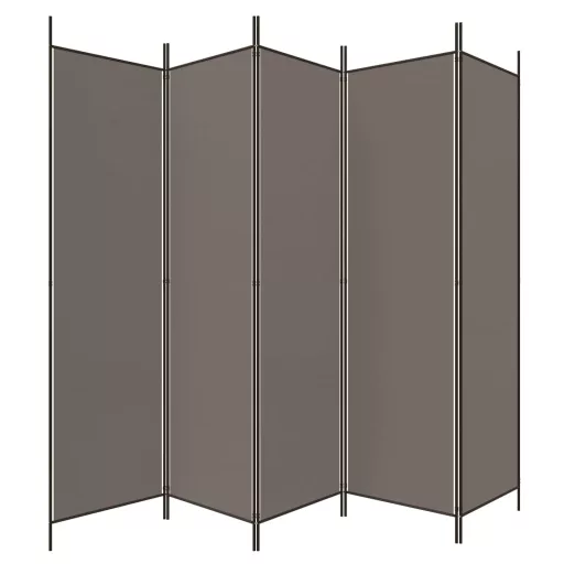 5 paneles antracitszürke szövet térelválasztó 250x200 cm
