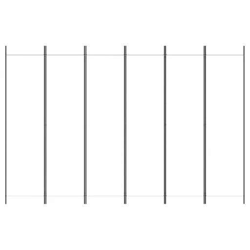 6 paneles fehér szövet térelválasztó 300x200 cm