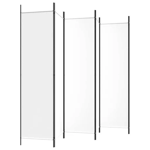 6 paneles fehér szövet térelválasztó 300x200 cm