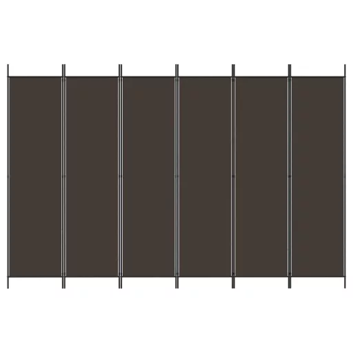 6 paneles barna szövet paraván 300x200 cm