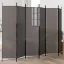 6 paneles antracitszürke szövet térelválasztó 300x200 cm