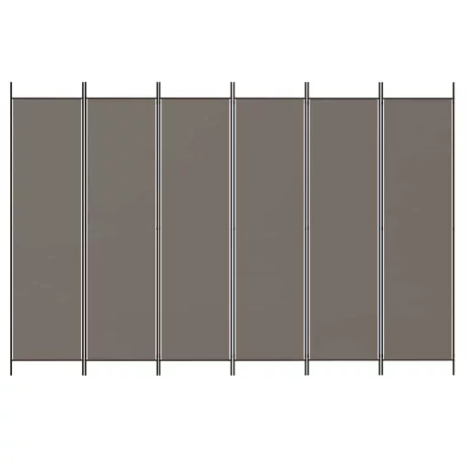 6 paneles antracitszürke szövet térelválasztó 300x200 cm