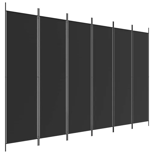6 paneles fekete szövet térelválasztó 300x200 cm