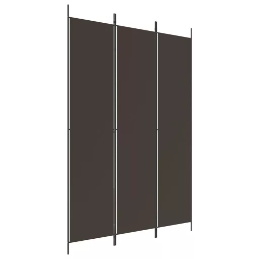 3 paneles barna szövet paraván 150x220 cm