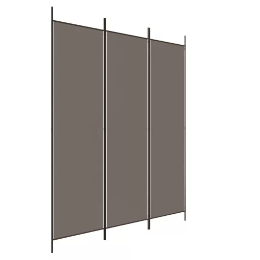3 paneles antracitszürke szövet térelválasztó 150 x 220 cm
