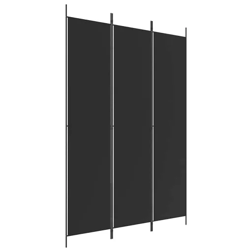 3 paneles fekete szövet térelválasztó 150x220 cm
