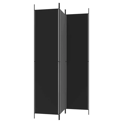 3 paneles fekete szövet térelválasztó 150x220 cm