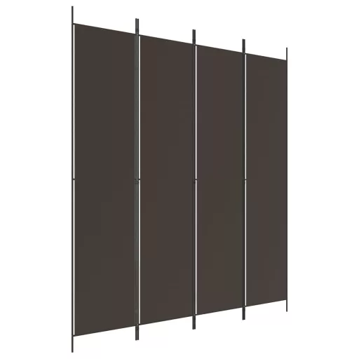 4 paneles barna szövet paraván 200x220 cm