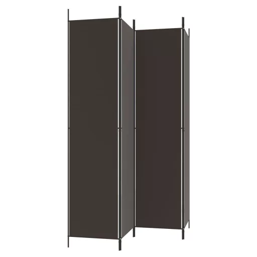 4 paneles barna szövet paraván 200x220 cm
