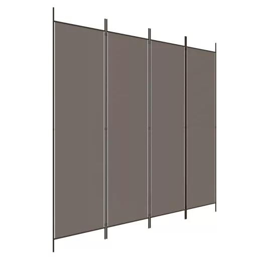 4 paneles antracitszürke szövet térelválasztó 200x220 cm