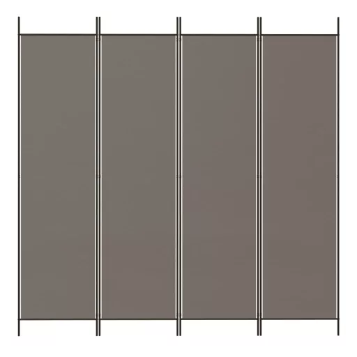 4 paneles antracitszürke szövet térelválasztó 200x220 cm