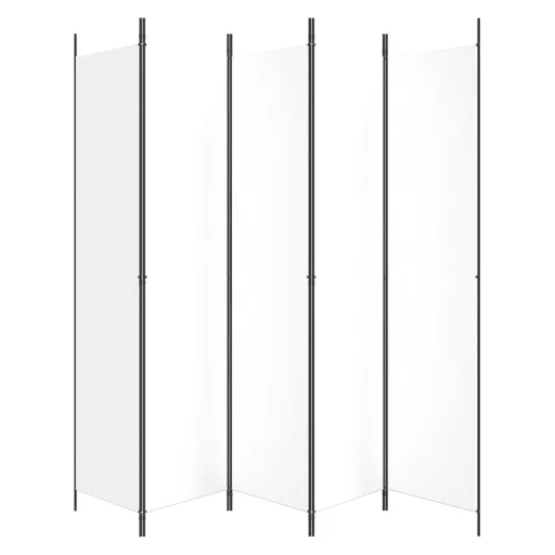 Fehér 5 paneles paraván 250x220 cm szövet