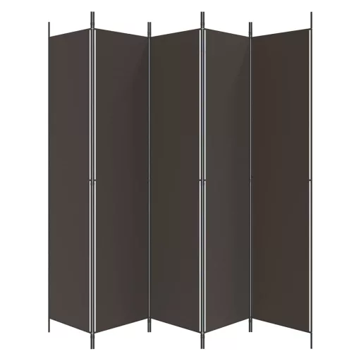 5 paneles barna szövet paraván 250 x 220 cm