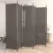 6 paneles antracitszürke szövet térelválasztó 300 x 220 cm