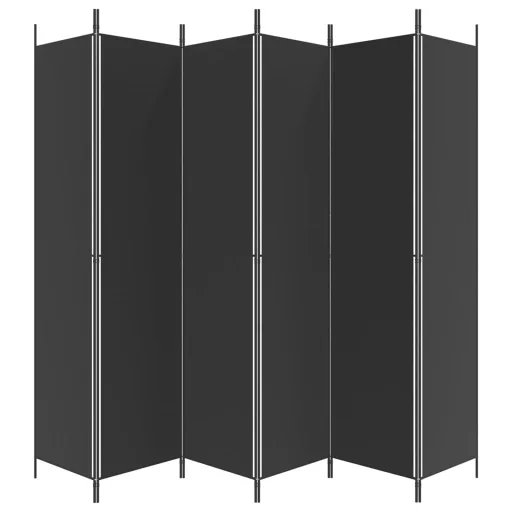 6 paneles fekete szövet térelválasztó 300x220 cm
