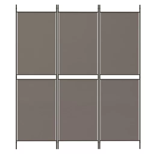 3 paneles antracitszürke szövet térelválasztó 150x180 cm