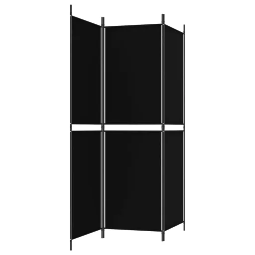 3 paneles fekete szövet térelválasztó 150x180 cm