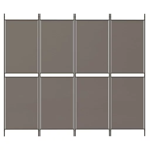 4 paneles antracitszürke szövet térelválasztó 200 x 180 cm