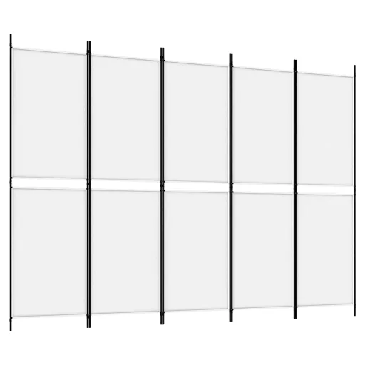 Fehér 5 paneles paraván 250x180 cm szövet