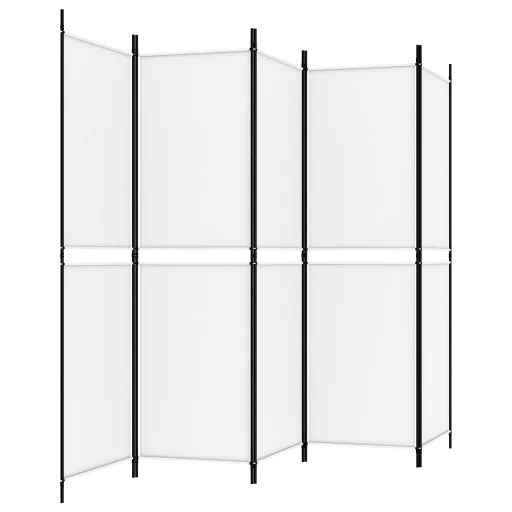 Fehér 5 paneles paraván 250x180 cm szövet