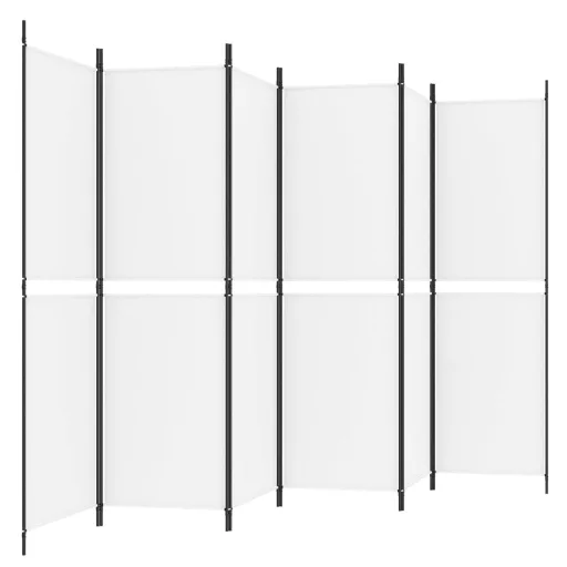 6 paneles fehér szövet térelválasztó 300x180 cm