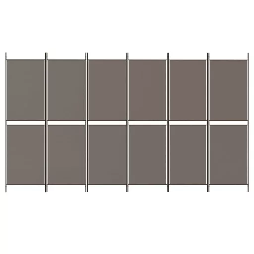 6 paneles antracitszürke szövet térelválasztó 300x180 cm