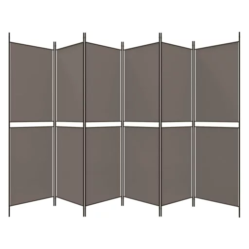 6 paneles antracitszürke szövet térelválasztó 300x180 cm