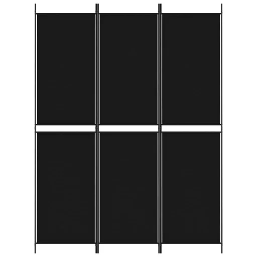 3 paneles fekete szövet térelválasztó 150 x 200 cm