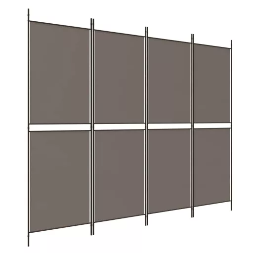 4 paneles antracitszürke szövet térelválasztó 200x200 cm