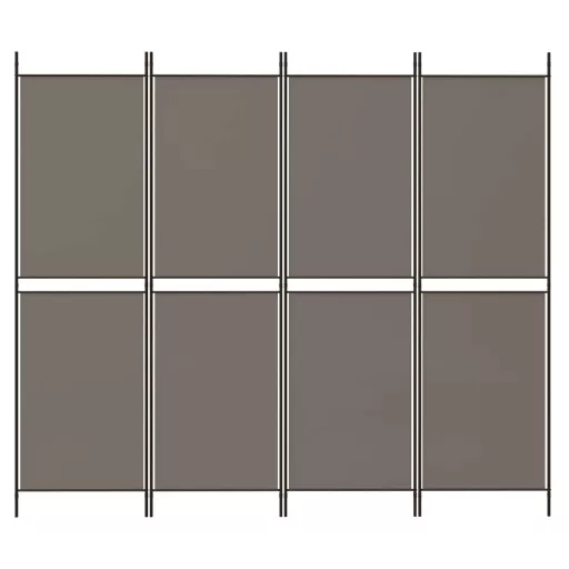 4 paneles antracitszürke szövet térelválasztó 200x200 cm