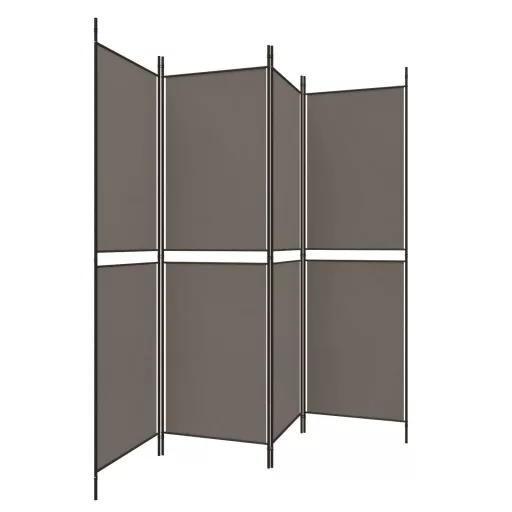 4 paneles antracitszürke szövet térelválasztó 200x200 cm