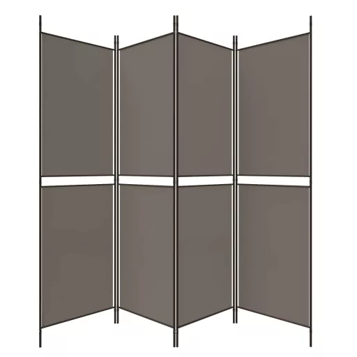 4 paneles antracitszürke szövet térelválasztó 200x200 cm