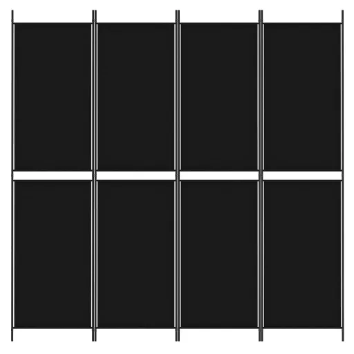 4 paneles fekete szövet térelválasztó 200 x 200 cm