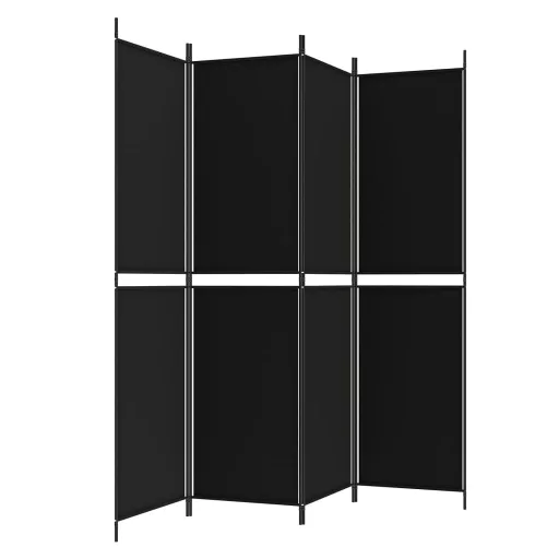 4 paneles fekete szövet térelválasztó 200 x 200 cm